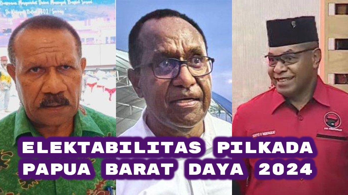 Berikut hasil survei elektabilitas Pilkada Papua Barat Daya 2024, Gabriel Asem VS Bernard Sagrim VS Joppye Onesimus. Siapa calon Gubenur terkuat?