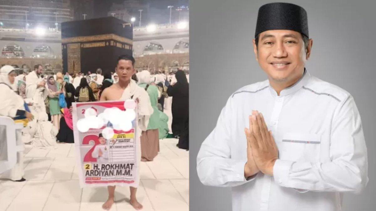 Heboh WNI diduga kampanye di Masjidil Haram, pakai ihram sembari memamerkan baliho caleg Partai Gerindra