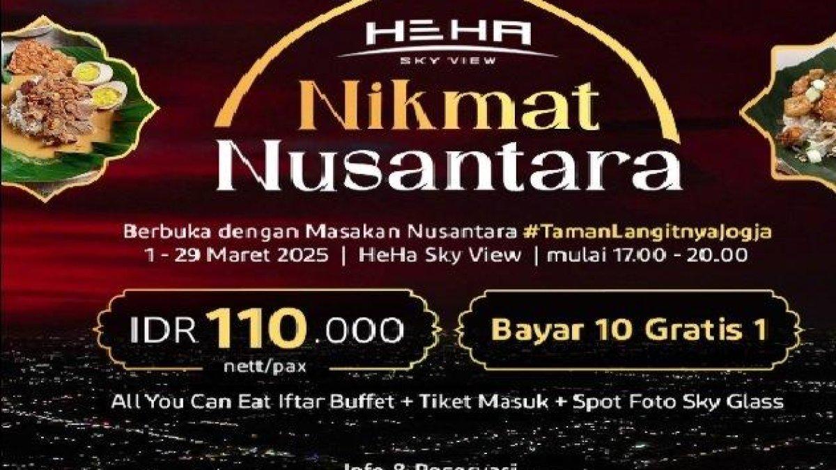 BUKBER DI JOGJA - Heha Sky View, salah satu rekomendasi tempat makan yang tawarkan menu buka bersama di Jogja.