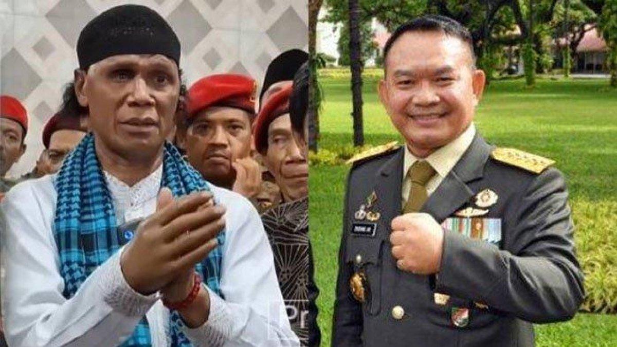 HERCULES MELUNAK - Hercules dan Jenderal Dudung Abdurachman. Ketum GRIB Jaya Hercules belakangan ini heboh karena bersitegang dengan sejumlah jenderal TNI. Rupanya ada sosok yang membuat Hercules melunak tak lagi marah-marah.