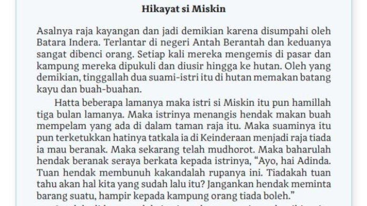 KUNCI JAWABAN Bahasa Indonesia Kelas 10 Kurikulum Merdeka Halaman 60 61 62 63, Hikayat si Miskin.