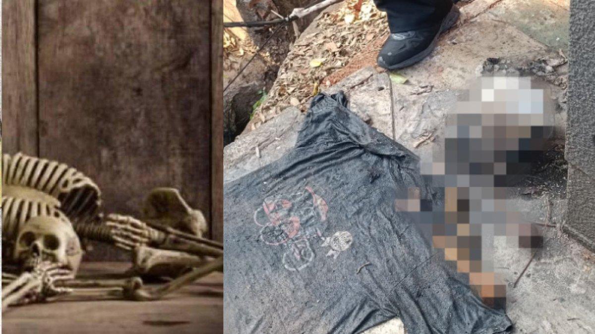 ILUSTRASI penemuan tengkorak manusia di selokan Duren Sawit, Jakarta terbungkus kaus bergambar becak