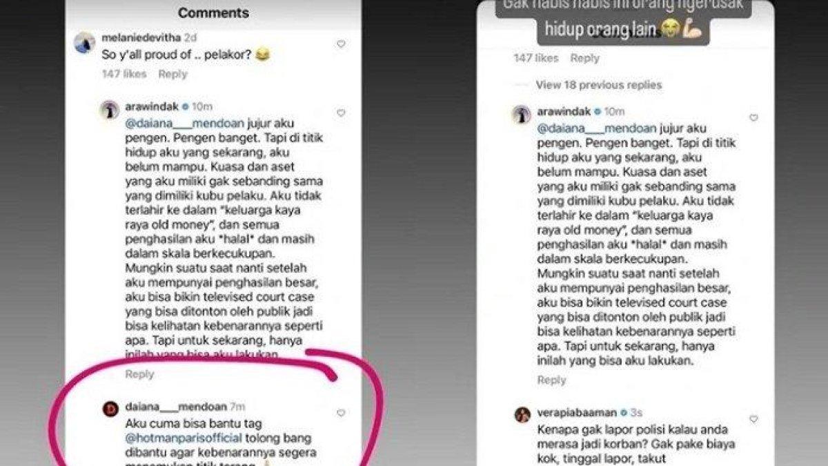 Ibu Amanda Zahra membagikan tangkapan layar pernyataan Arawinda Kirana tersebut ke Instagram Story-nya pada Rabu (6/9)