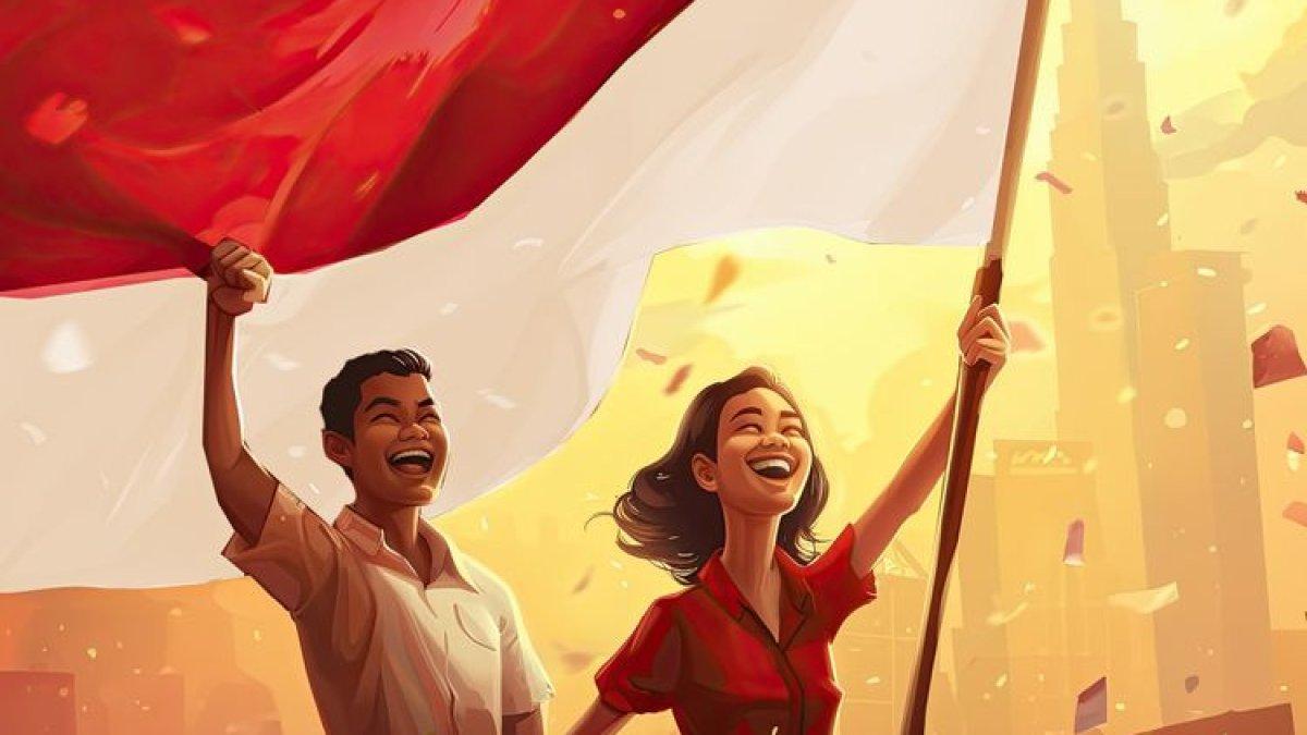 Ilustrasi HUT ke-79 RI. Foto ini dibuat menggunakan kecerdasan buatan AI.