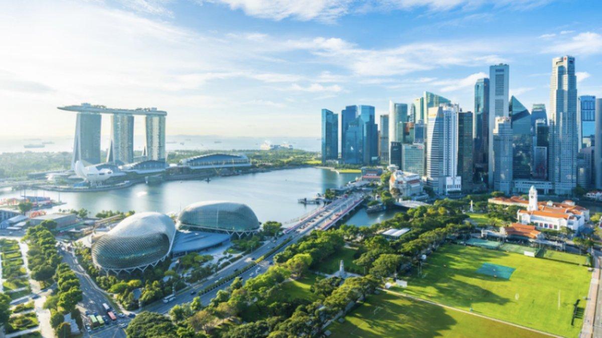 Ilustrasi bentang alam di Singapura.