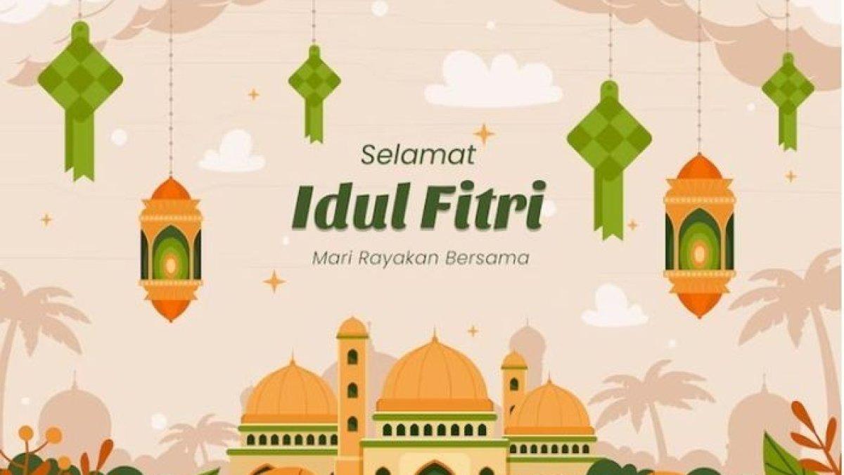 IDUL FITRI 2025 - Ilustrasi gambar ucapan selamat lebaran Hari Raya Idul Fitri 2025.
