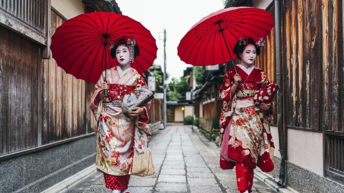 Ilustrasi geisha, orang Jepang. Studi analisis genetik dari DNA kuno ungkap nenek moyang orang Jepang modern.