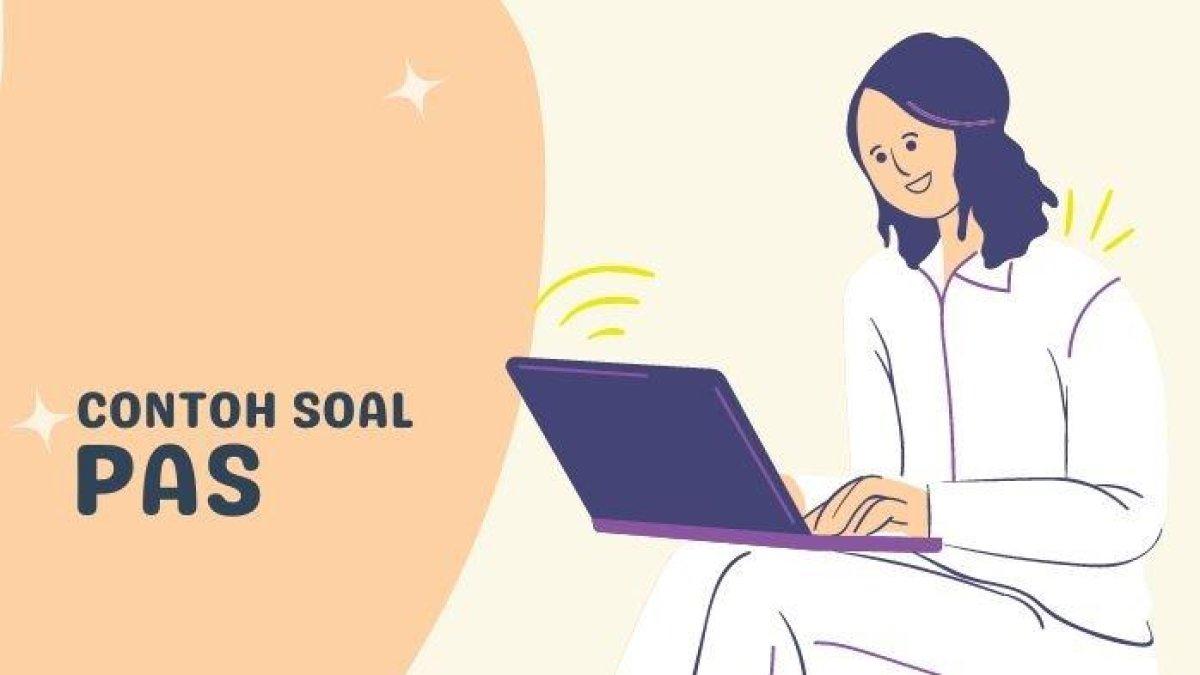 Ilustrasi seorang wanita sedang bermain laptop
