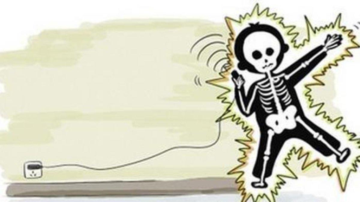 Ilustrasi tersetrum listrik