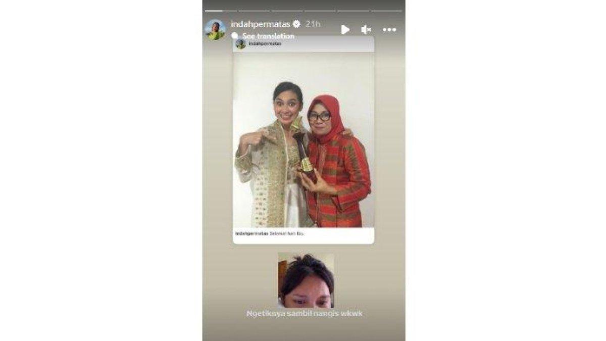 Indah Permatasari menangis tulis ucapan Selamat Hari Ibu ke Nursyah