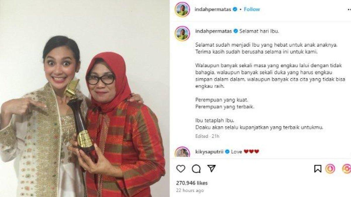 Indah Permatasari ucapkan selamat Hari Ibu ke Nursyah