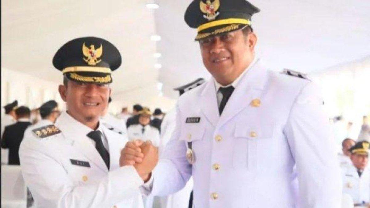 PELANTIKAN BUPATI - Bupati-dan Wakil Bupati Pacitan, Indrata Nur Bayuaji dan Gagarin Sumbrabah saat pelantikan sebagai Bupati-Wabup Pacitan 2024-2029 di Istana Negara Jakarta, Kamis (20/2/2025). Indrata Nur Bayuaji resmi dilantik oleh Presiden RI Prabowo Subianto sebagai Bupati Pacitan 2025-2030, Kamis (20/2/2025).