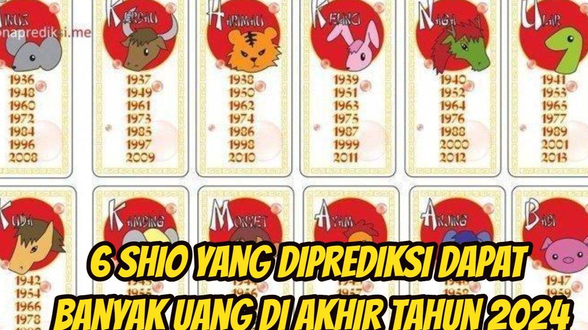 Ini ada 6 Shio yang diprediksi bakal mendapat banyak uang di akhir tahun 2024