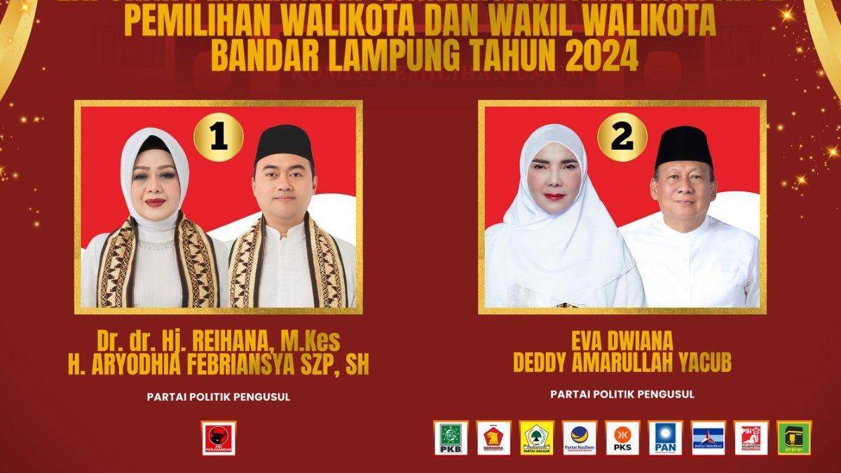 Inilah hasil real count Komisi Pemilihan Umum (KPU) Pilkada Bandar Lampung 2024. 