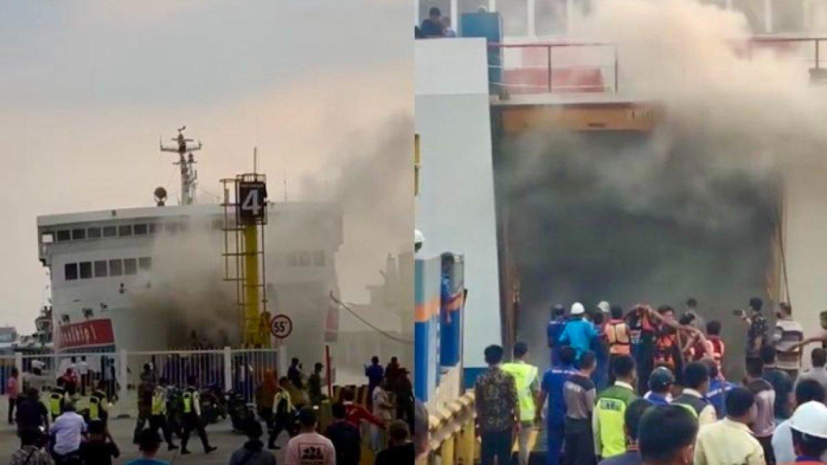 Inilah kronologi kapal feri kebakaran di Pelabuhan Bakauheni, diduga berasal dari api di sebuah truk kargo.