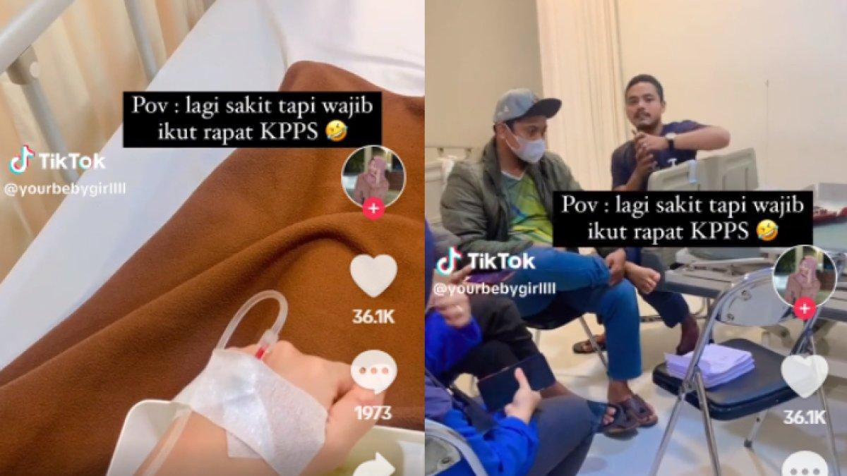 Inilah momen wanita jadi petugas KPPS lagi sakit terbaring di ranjang RS namun tetap bertugas.