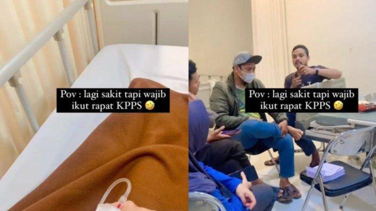 Inilah momen wanita jadi petugas KPPS lagi sakit terbaring di ranjang RS namun tetap bertugas.