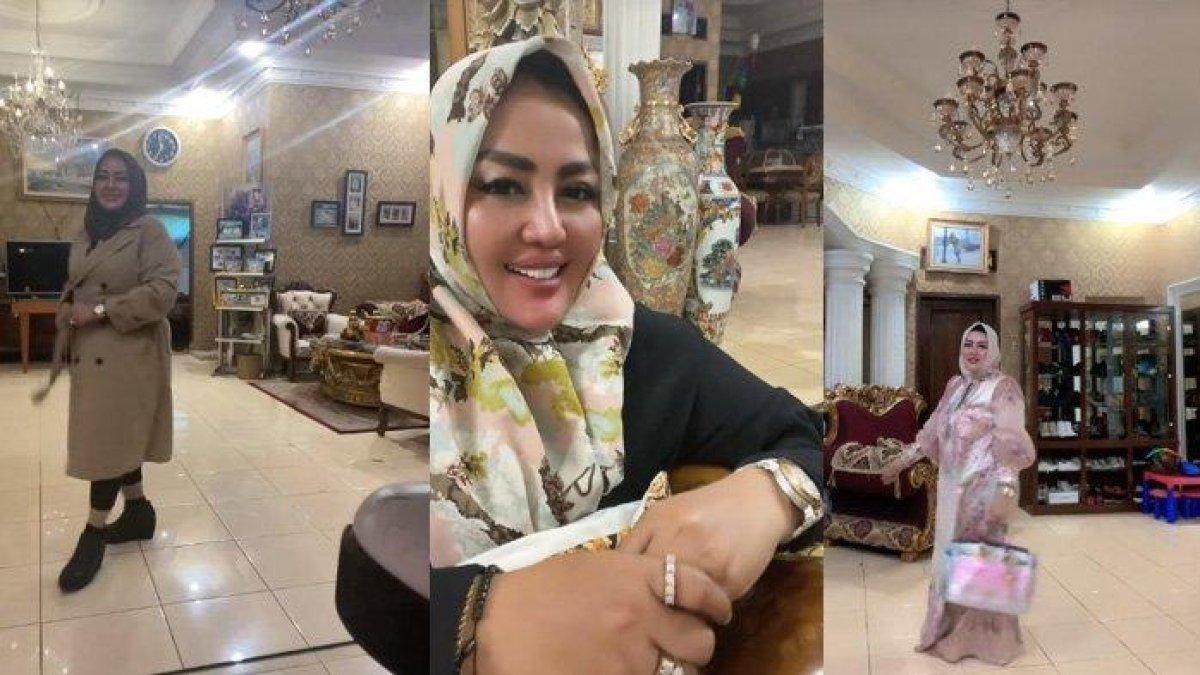 Inilah penampakan rumah mewah kades viral Wiwin Komalasari, glamor bak istana bernuansa emas.