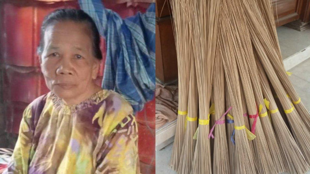 Nenek Hadijah, penjual sapu lidi Rp5 ribu.