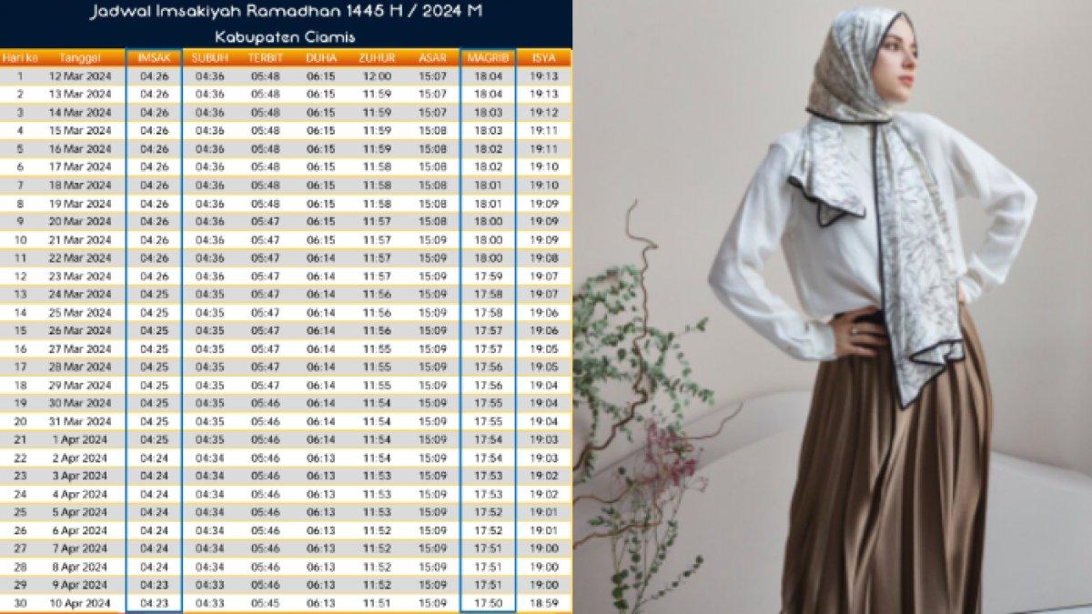 Ini jadwal buka puasa dan makan sahur di Kabupaten Ciamis 1 bulan penuh selama Bulan Ramadhan 2024 / 1445 H.