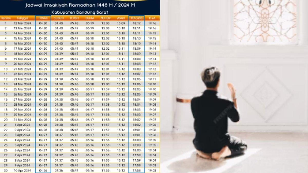 Jadwal buka puasa dan makan sahur di Kabupaten Bandung Barat Ramadhan 2024 / 1445 H.