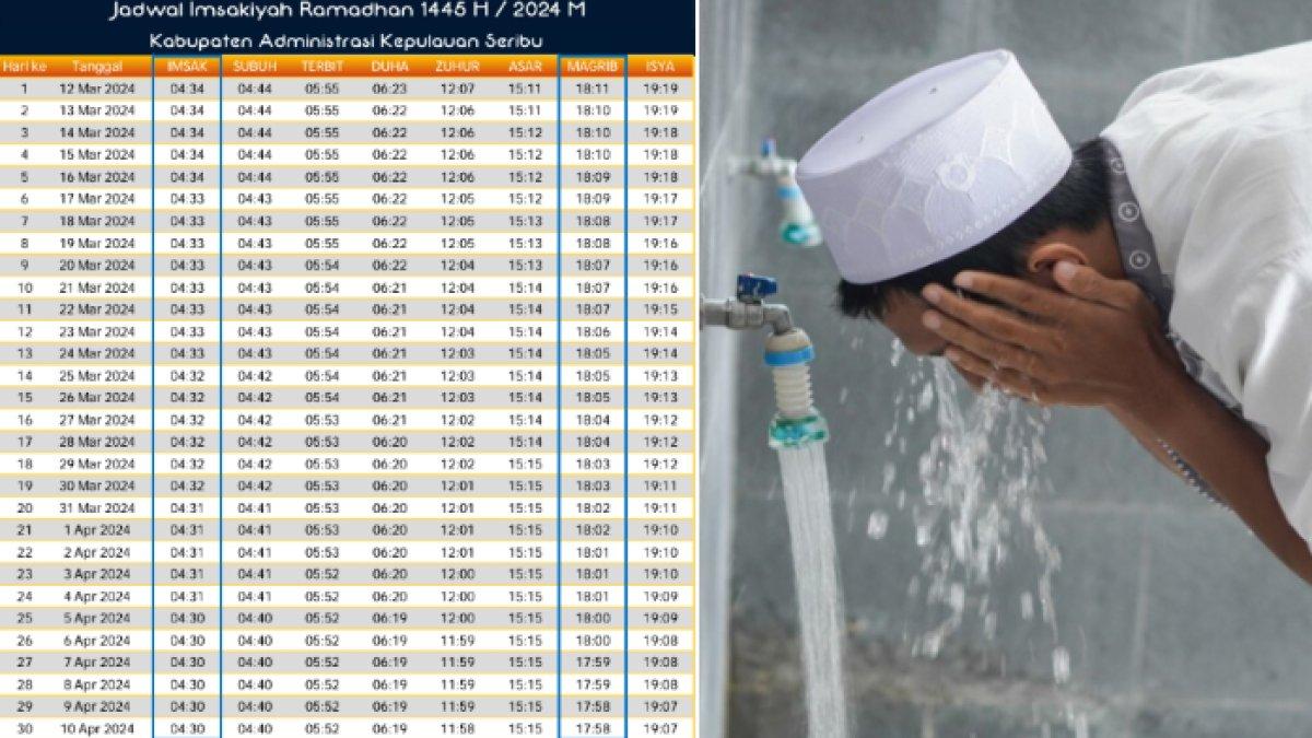 Ini jadwal buka puasa dan makan sahur di Kabupaten Kepulauan Seribu 1 bulan penuh selama Bulan Ramadhan 2024 / 1445 H.