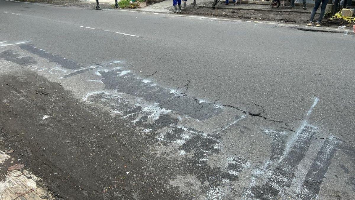 Jalan Kopral Sayom bersih dari coretan yang dilakukan oknum pedagang, Selasa (21/1/2024).