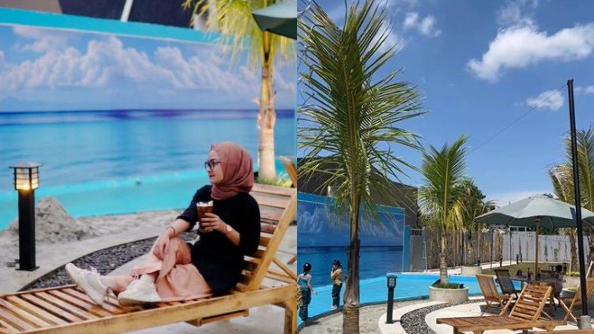 KULINER DI WONOSOBO - Potret suasana Jannur Resto, kuliner keluarga di Wonosobo dengan nuansa pantai.