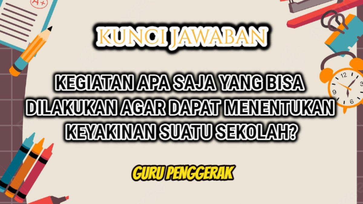 Jawaban dari soal 'Kegiatan apa saja yang bisa dilakukan agar dapat menentukan keyakinan suatu sekolah?' Modul 1.4 Pendidikan Guru Penggerak.
