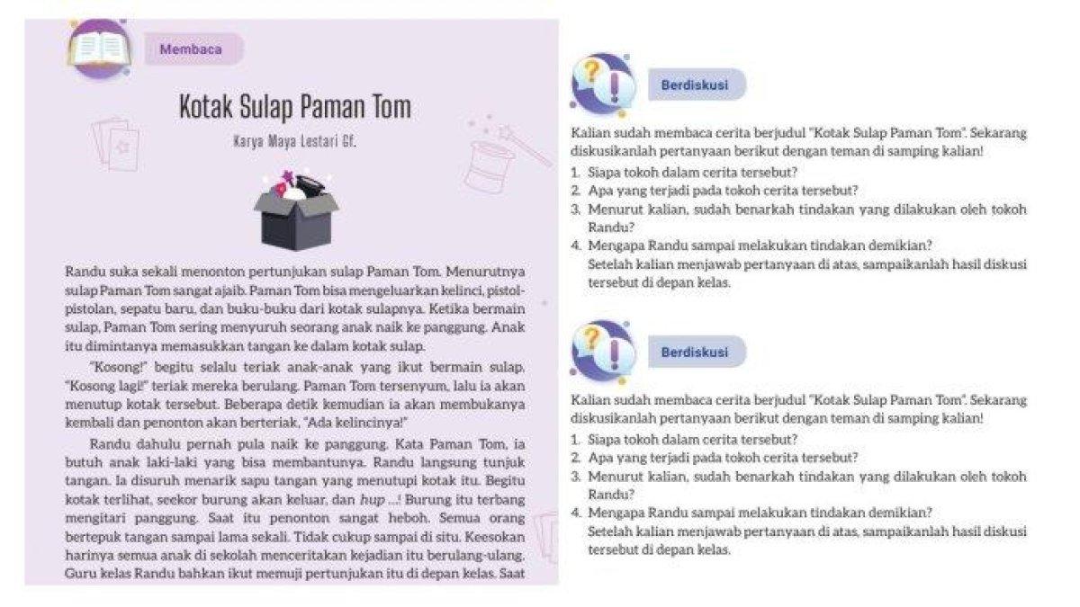 Jawaban dari soal 'Sudah benarkah tindakan yang dilakukan tokoh Randu?' dalam Bahasa Indonesia Kelas 8 halaman 110 Kurikulum Merdeka.