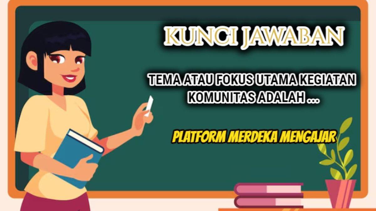 Jawaban dari soal 'Tema atau fokus utama kegiatan komunitas adalah ...?' dalam Latihan Pemahaman & Cerita Reflektif Modul 1.