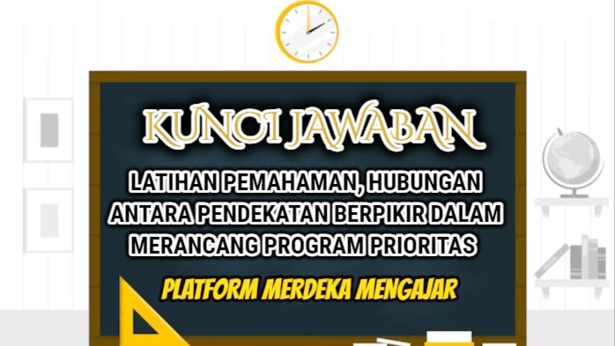 Jawaban soal Latihan Pemahaman, Hubungan Antara Pendekatan Berpikir dalam Merancang Program Prioritas Platform Merdeka Mengajar.