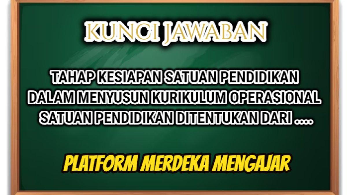 Jawaban soal 'Tahap kesiapan satuan pendidikan dalam menyusun kurikulum operasional satuan pendidikan ditentukan dari ....'  Merdeka Mengajar.
