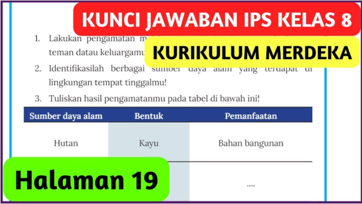 Jawaban terbaik dari soal IPS Kelas 8 halaman 19 Kurikulum Merdeka yang di dalamnya terdapat pertanyaan 'Apa saja kekayaan alam di wilayahku?'