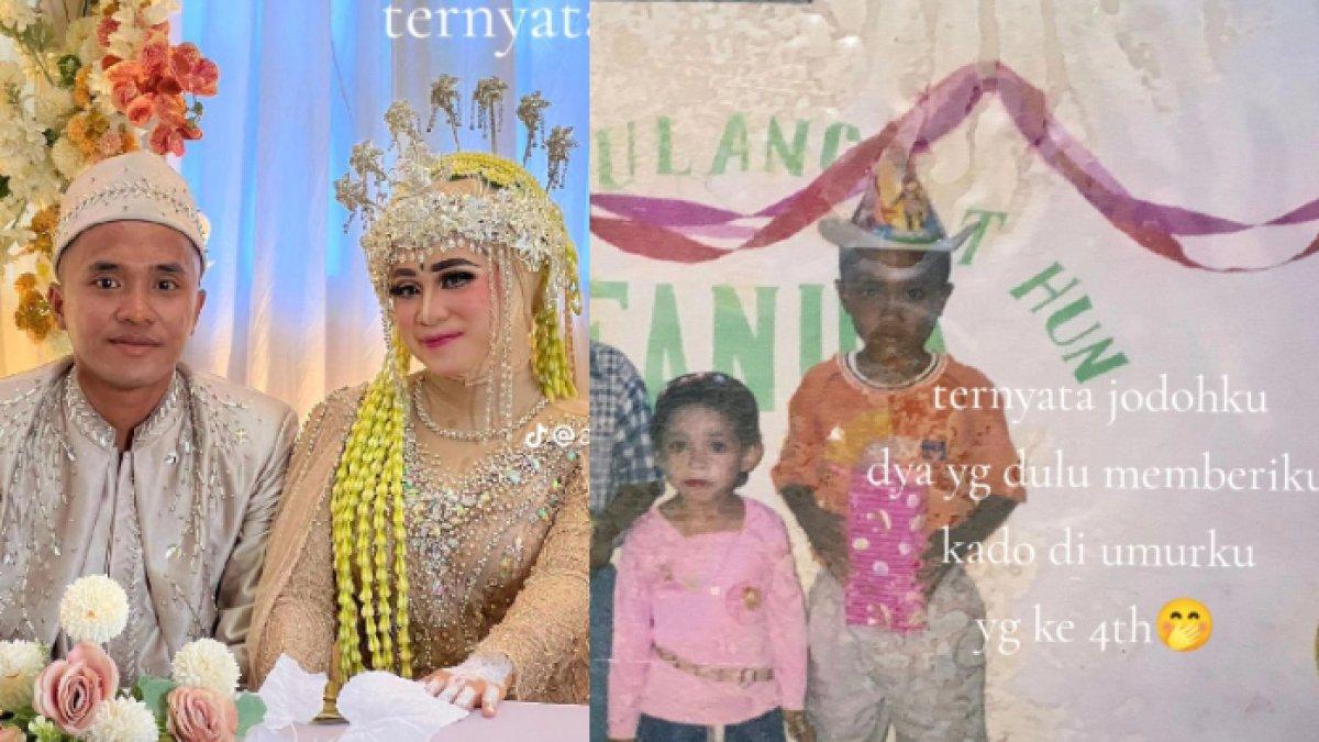 Wanita ini gak nyangka jodohnya adalah lelaki yang dulunya pernah foto bareng di pesta ultahnya yang ke-empat