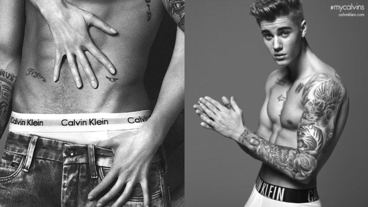 Justin Bieber saat menjadi bintang iklan celana dalam Calvin Klein.