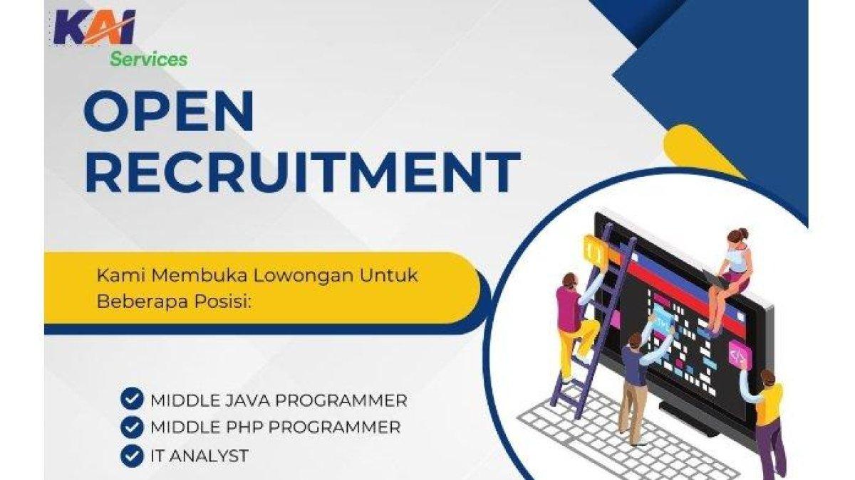 KAI Services buka lowongan kerja sebanyak 3 posisi di bidang IT, pendaftaran dibuka mulai 17 sampai 19 September 2024.