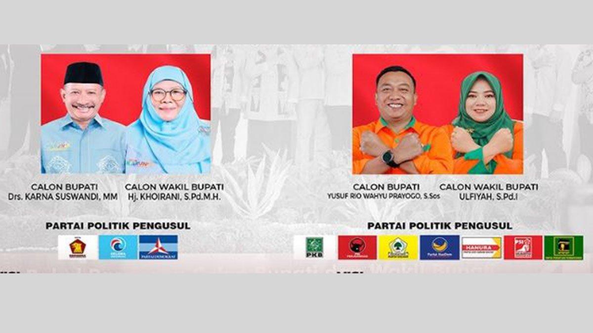 Pertarungan Karna Suswandi-Khoirani vs Yusuf Rio Wahyu Prayogo-Ulfiyah Pilkada Situbondo 2024.