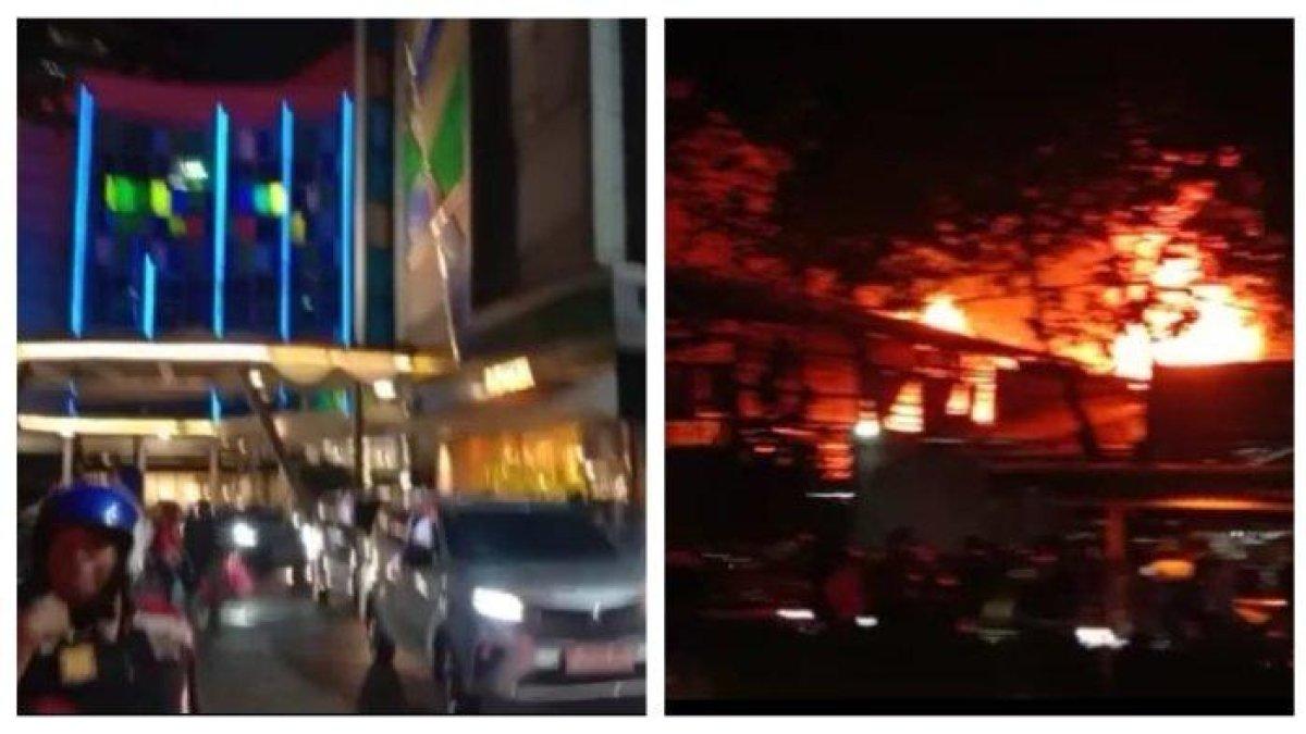 Kebakaran melalap sebuah rumah makan di dekat Mal Gandaria City, Jakarta Selatan pada Jumat (11/8/2023).