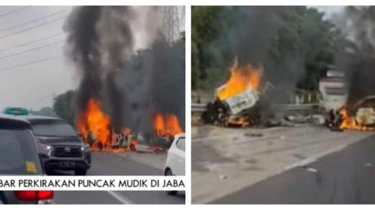 Kecelakaan besar di KM 58 Tol Jakarta-Cikampek, Karawang pa