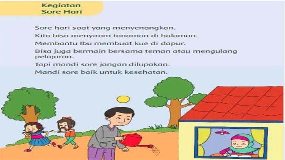 JAWABAN Kelas 1 SD Tema 3 Subtema 3, Soal Tematik Tentang Kegiatan Sore Hari.