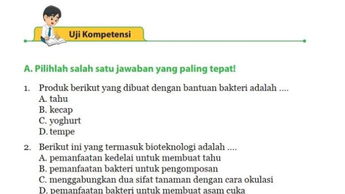 Kunci Jawaban IPA Kelas 9 Semester 2 Halaman 90 91 92, Uji Kompetensi Bab 7: Pilihan Ganda