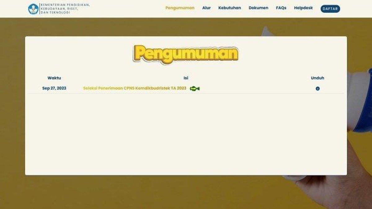 Kemdikbudristek membuka seleksi CPNS 2023 dengan formasi sejumlah 16.102 untuk jabatan Dosen di Perguruan Tinggi Negeri. Berikut adalah link PDF formasi lengkapnya.
