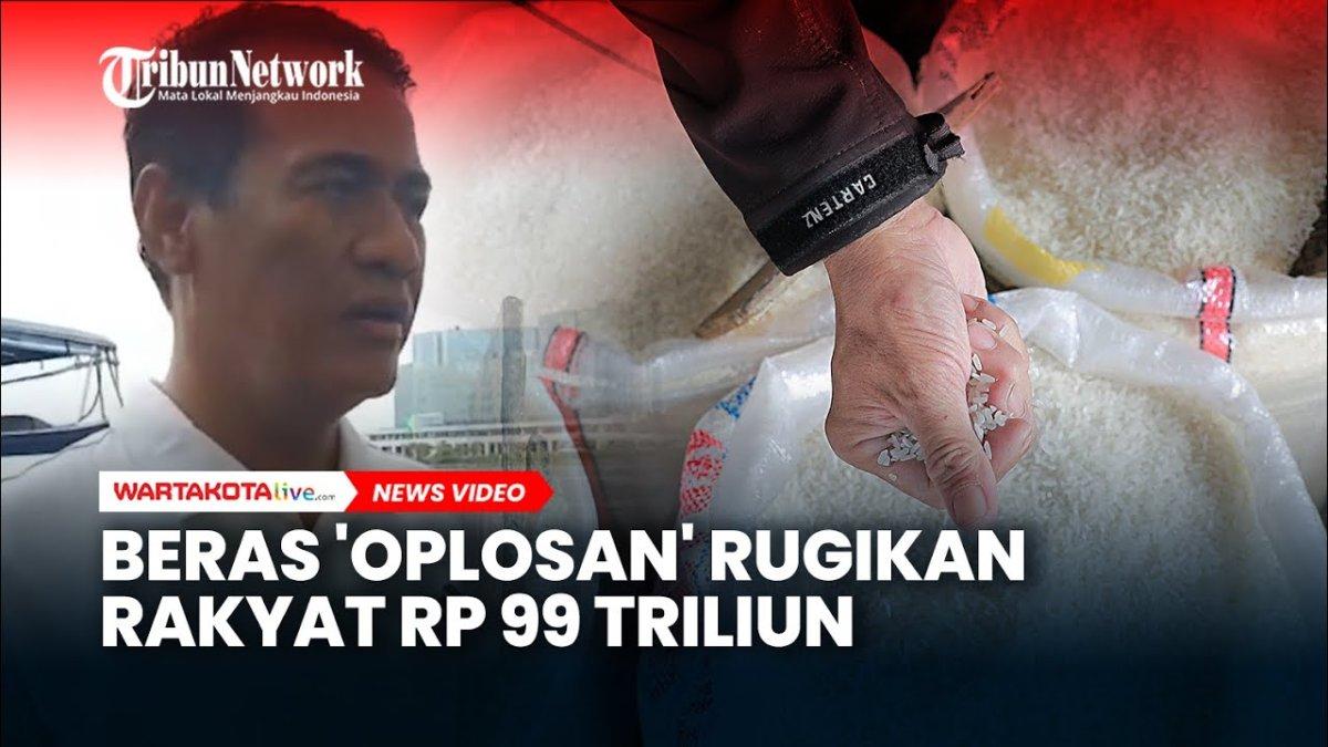 BERAS PREMIUM OPLOSAN - Capture YouTube Warta Kota menampilkan Menteri Pertanian Amran Sulaiman. Kementan temukan beras premium yang dioplos dengan beras kualitas rendah