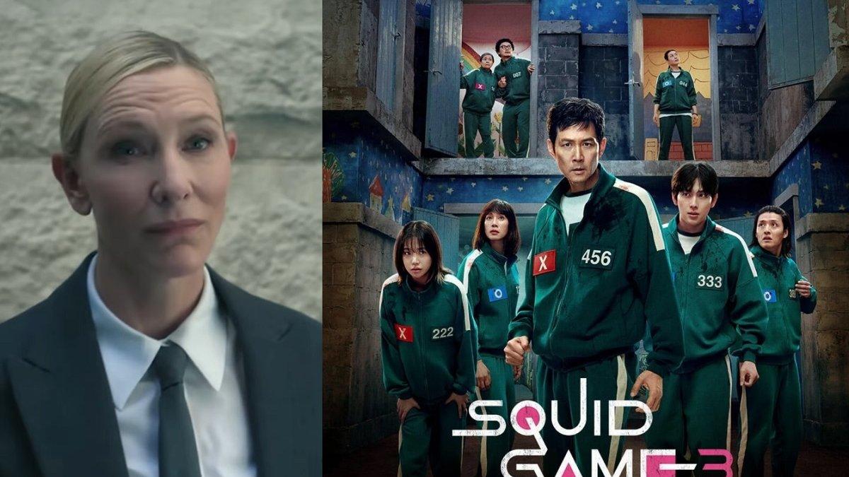 SQUID GAME 3 - Kolase foto Cate Blanchett dan poster Squid Game 3 diambil dari Instagram @kim_sanggoo. Kemunculan Cate Blanchett jadi spoiler untuk kelanjutan cerita Squid Game