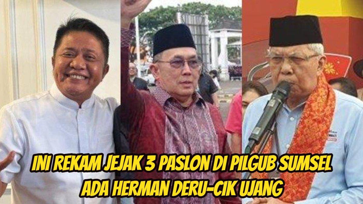 Berikut rekam jejak calon Gubernur dan Wakil Gubenur yang maju di Pilkada Sumatera Selatan (Sumsel) 2024. Ada Herman Deru-Cik Ujang (HDCU), Eddy Santana Putra-Riezky Aprilia (E-RA), dan Mawardi Yahya-Ra Anita Noerihangti (Matahati)
