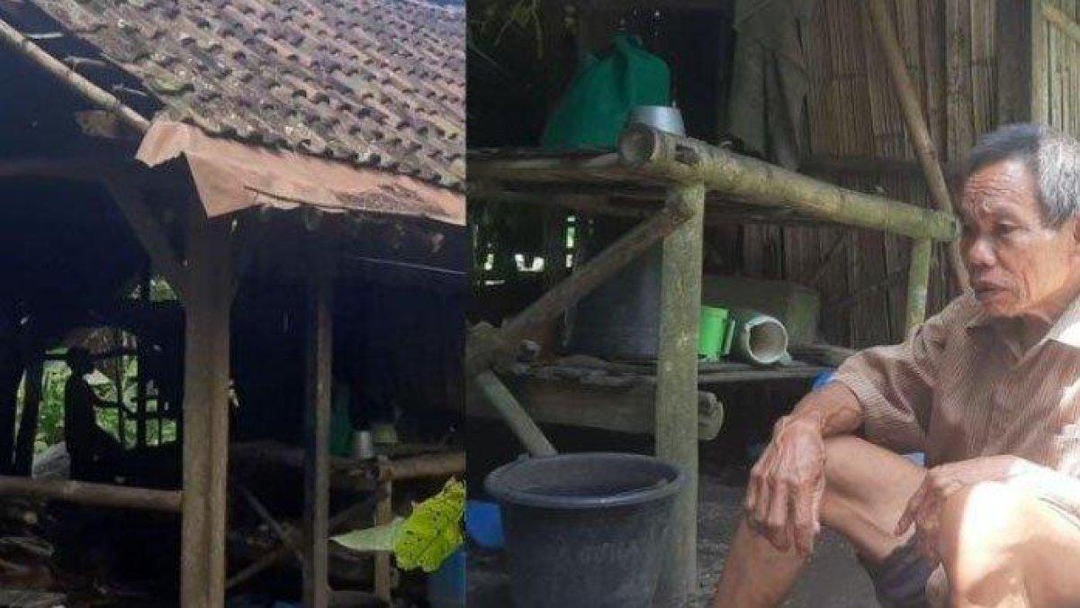 Kisah Pilu Kakek Jumadi Tinggal di Gubuk Tak Layak Huni, Sehari Hari Makan dari Belas Kasihan Warga