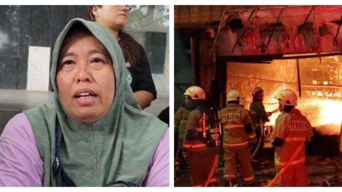 Kolase Foto Sri Danuningsih (46) ibu korban kebakaran maut di