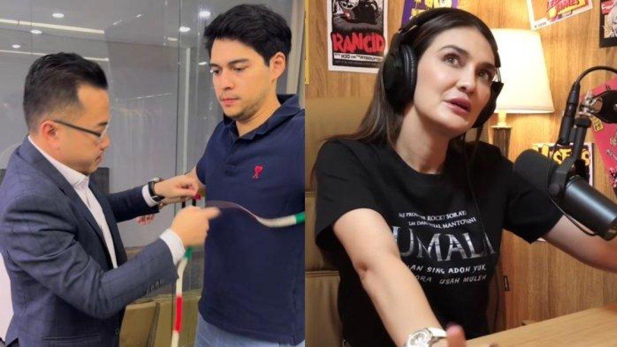 Kolase Luna Maya dan Maxime Bouttier yang tengah fitting baju.