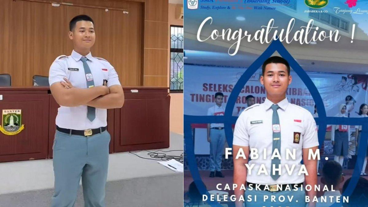 PASKIBRAKA 2025 - Kolase foto Fabian M Yahva diambil dari Instagram. Fabian adalah putra sulung Denny Cagur yang menjadi calon Paskibraka 2025